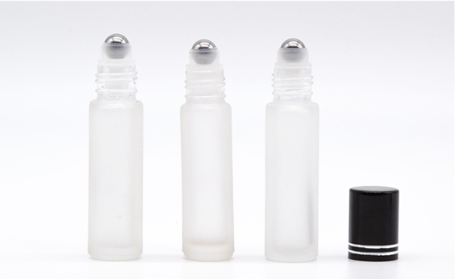 4ml 5 ml 8ml 10 ml clear blue amber essential oil glass roll on bottle with roller ball aluminum or plastic cap wholesale