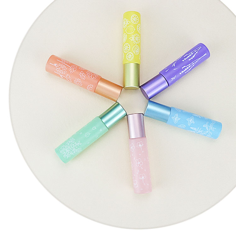 4ml 6ml 8ml 10ml Eye cream perfume oil roll on tubes clear amber green blue roll on glass bottle with steel ball