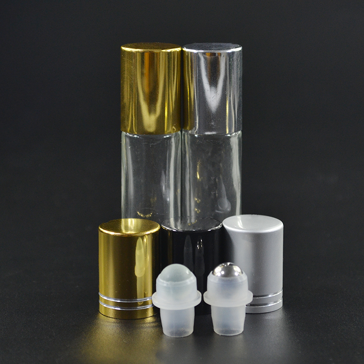 4ml 6ml 8ml 10ml essential oil empty eye cream clear frosted roll on glass bottle with steel roller ball