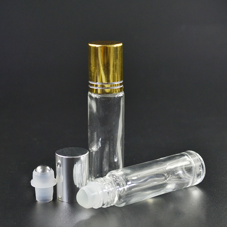 4ml 6ml 8ml 10ml essential oil empty eye cream clear frosted roll on glass bottle with steel roller ball