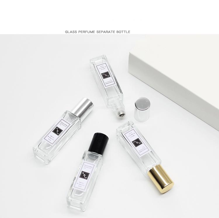 4ml 9ml square glass roll on bottle roller perfume bottle
