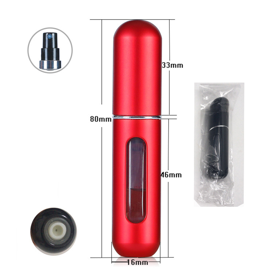 4ml Mini Travel Pocket Refillable Aluminum Empty Atomizer Spray Glass Perfume Bottle