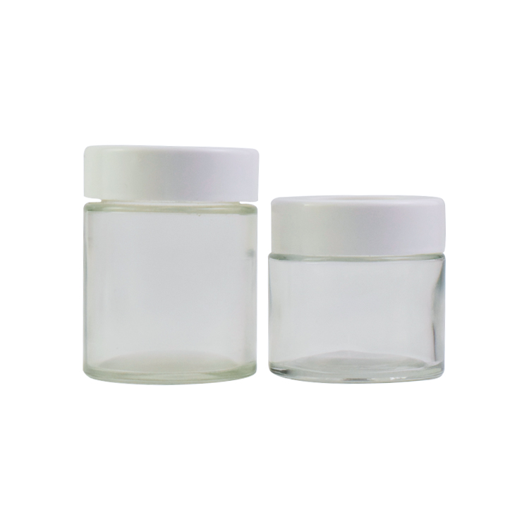 4oz 1 6oz custom logo child resistantl Magnifying cap proof container glass jar printed cap jars packaging
