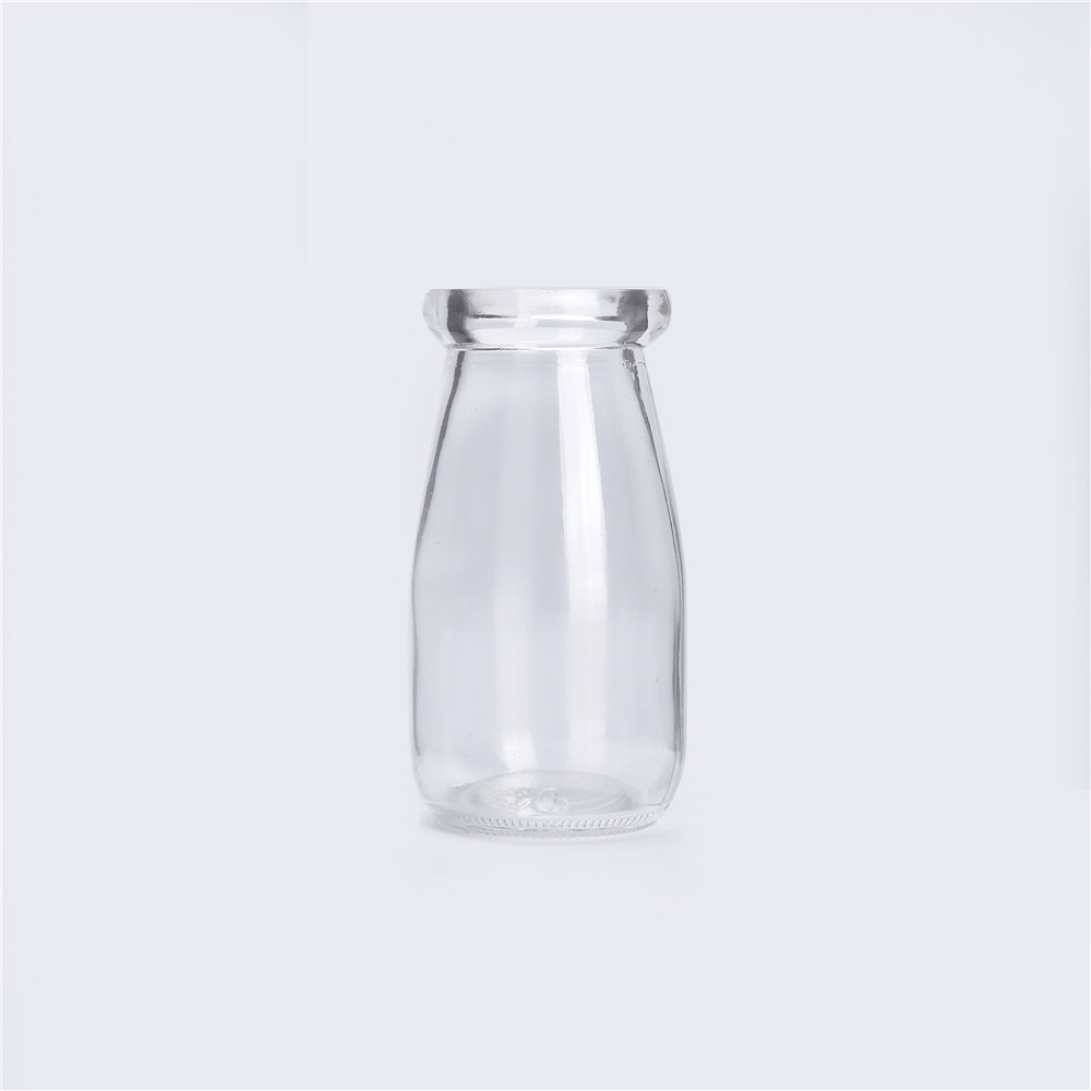 4oz 120ML White Round Glass Water Bottle For Milk Beverage With Plastic Lid Filling Bottle