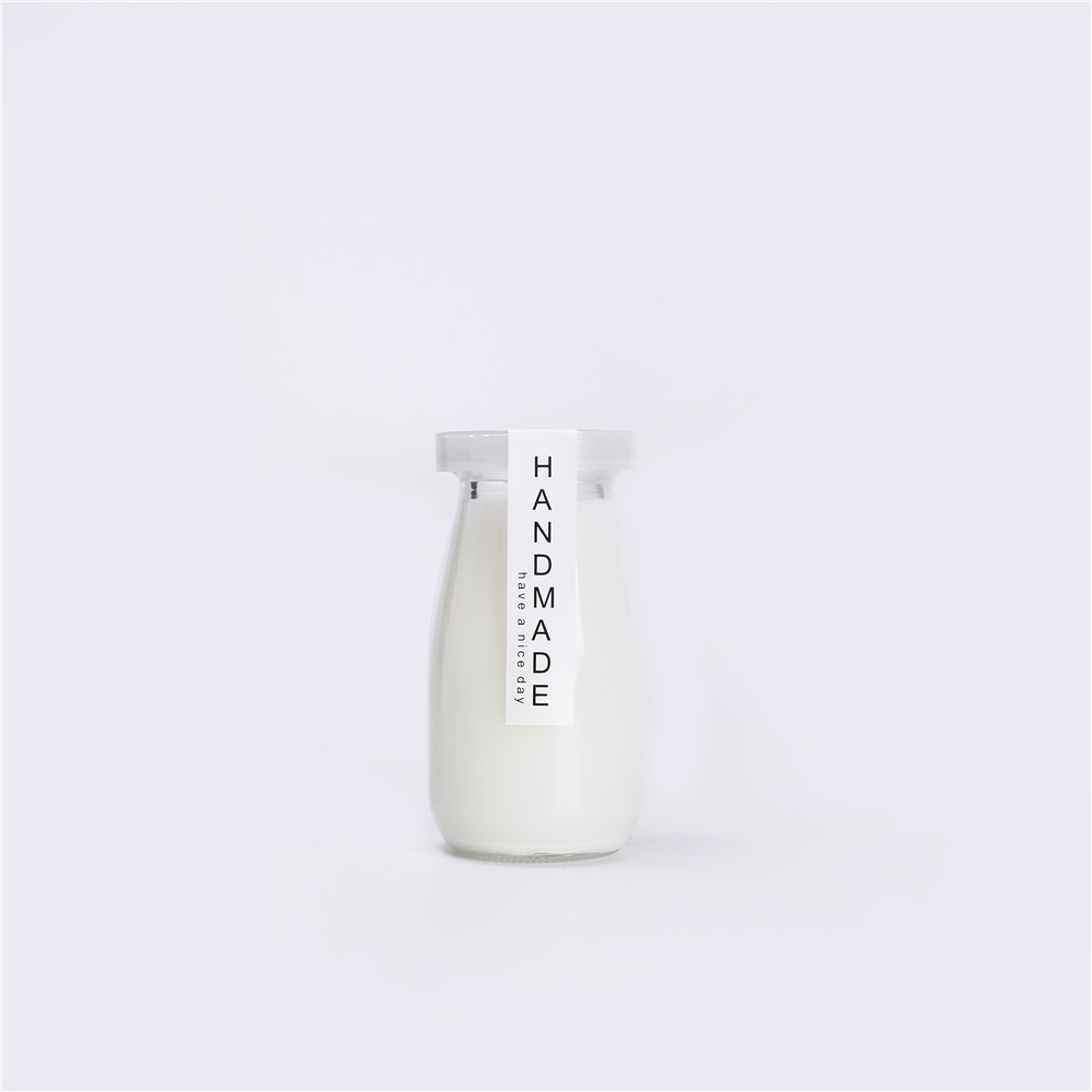 4oz 120ML White Round Glass Water Bottle For Milk Beverage With Plastic Lid Filling Bottle