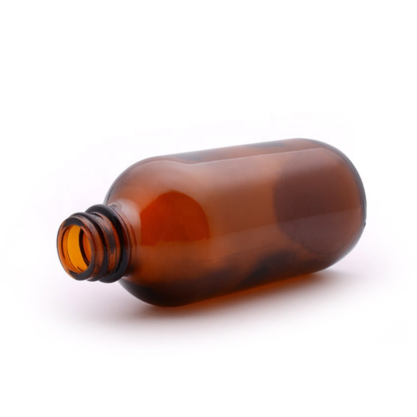 4oz 120ml Amber Boston Round Glass Dropper Bottle