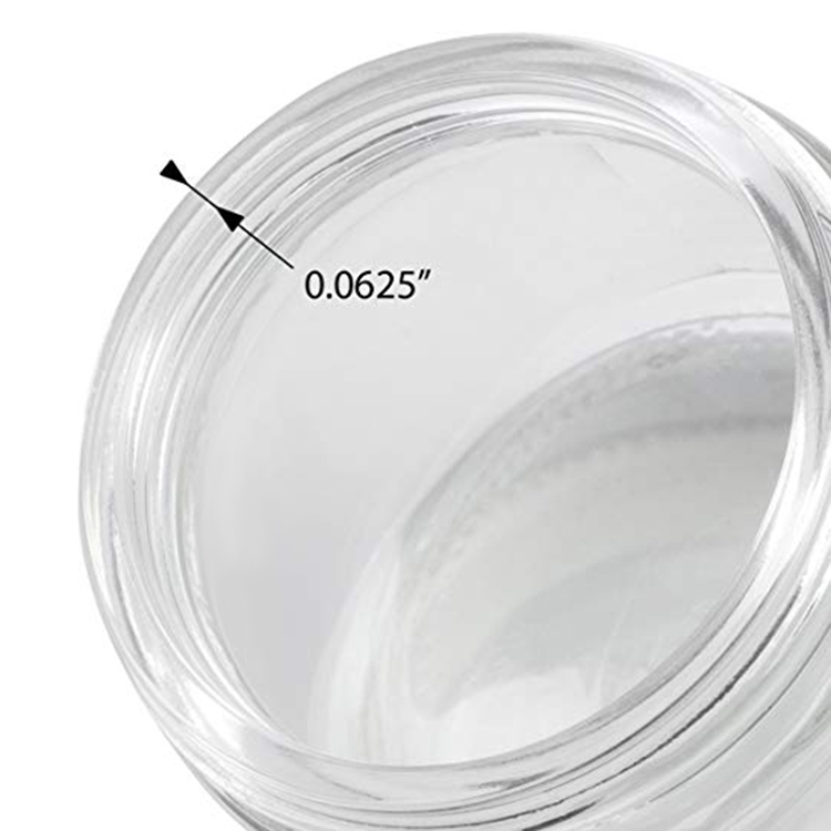 4oz 120ml Clear Thick Round Glass Straight Sided Jar with White Metal Airtight Lid