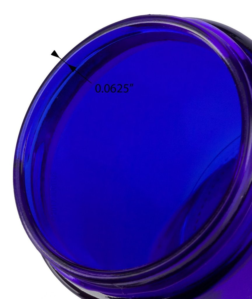 4oz 120ml Cobalt Blue Cream Jar Glass Cosmetic Jar with Black Plastic Lid