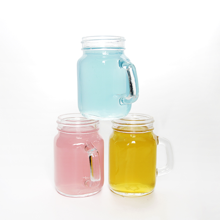 4oz 120ml Empty Glass Mason Jar Mug With Handle For Juice Ice Cream Drinking Jars With Lid