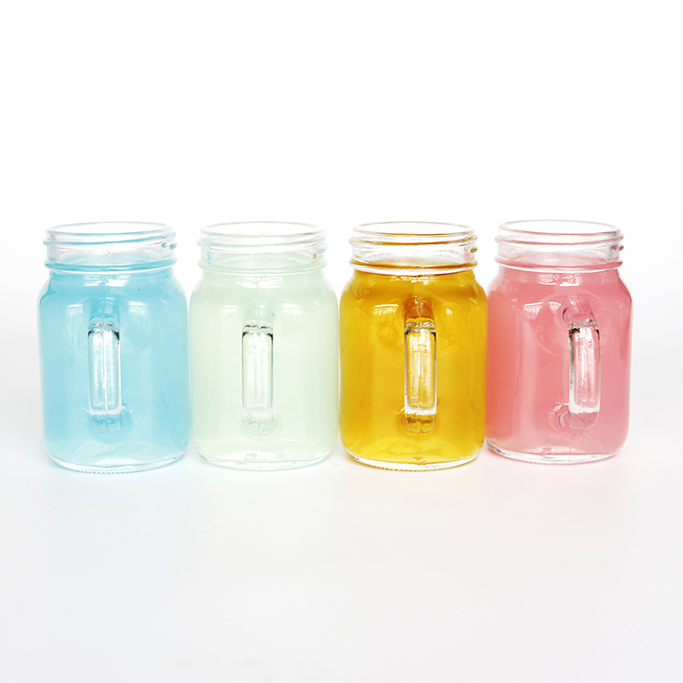 4oz 120ml Empty Glass Mason Jar Mug With Handle For Juice Ice Cream Drinking Jars With Lid