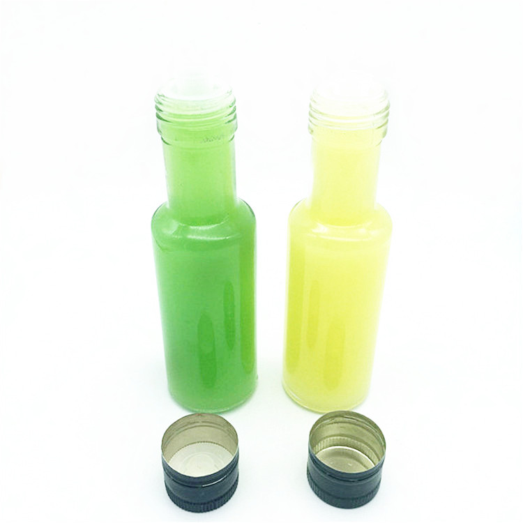 4oz 120ml Wholesale sealed hot sauce woozy glass oil bottle with screw cap
