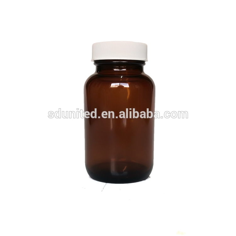 4oz/120ml amber glass pill bottle with black cap