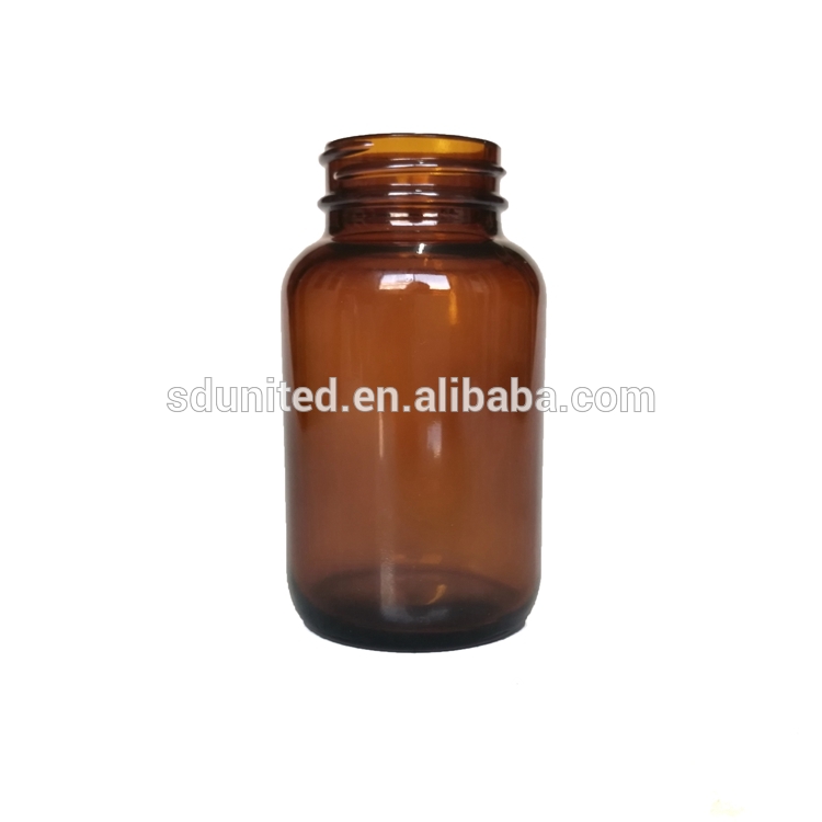 4oz/120ml amber glass pill bottle with black cap