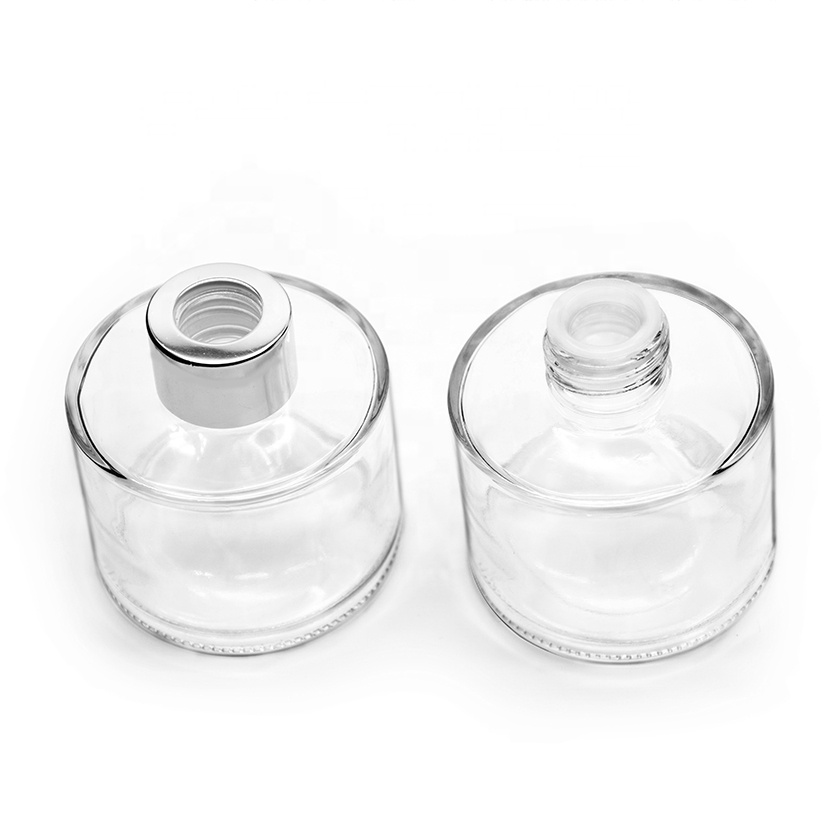 4oz 120ml clear aroma reed diffuser round glass bottle with aluminum cap