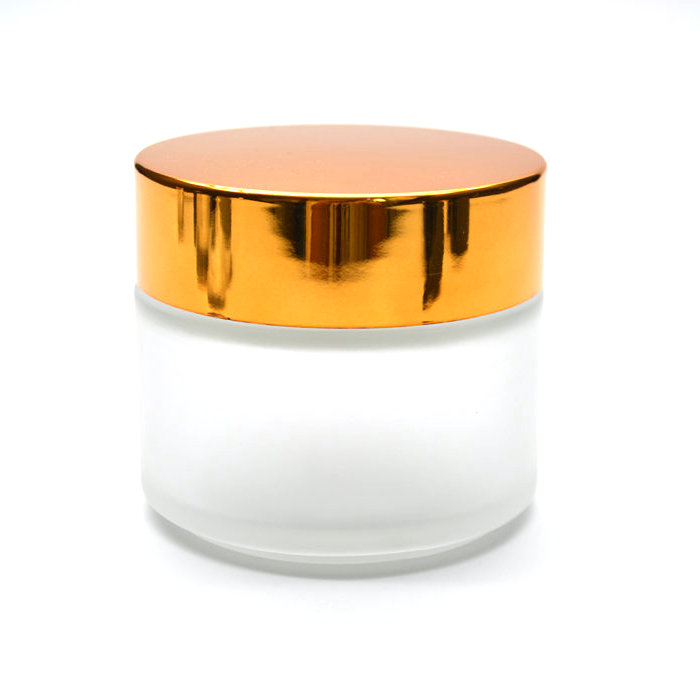 4oz 120ml frosted glass jar with gold metal lid