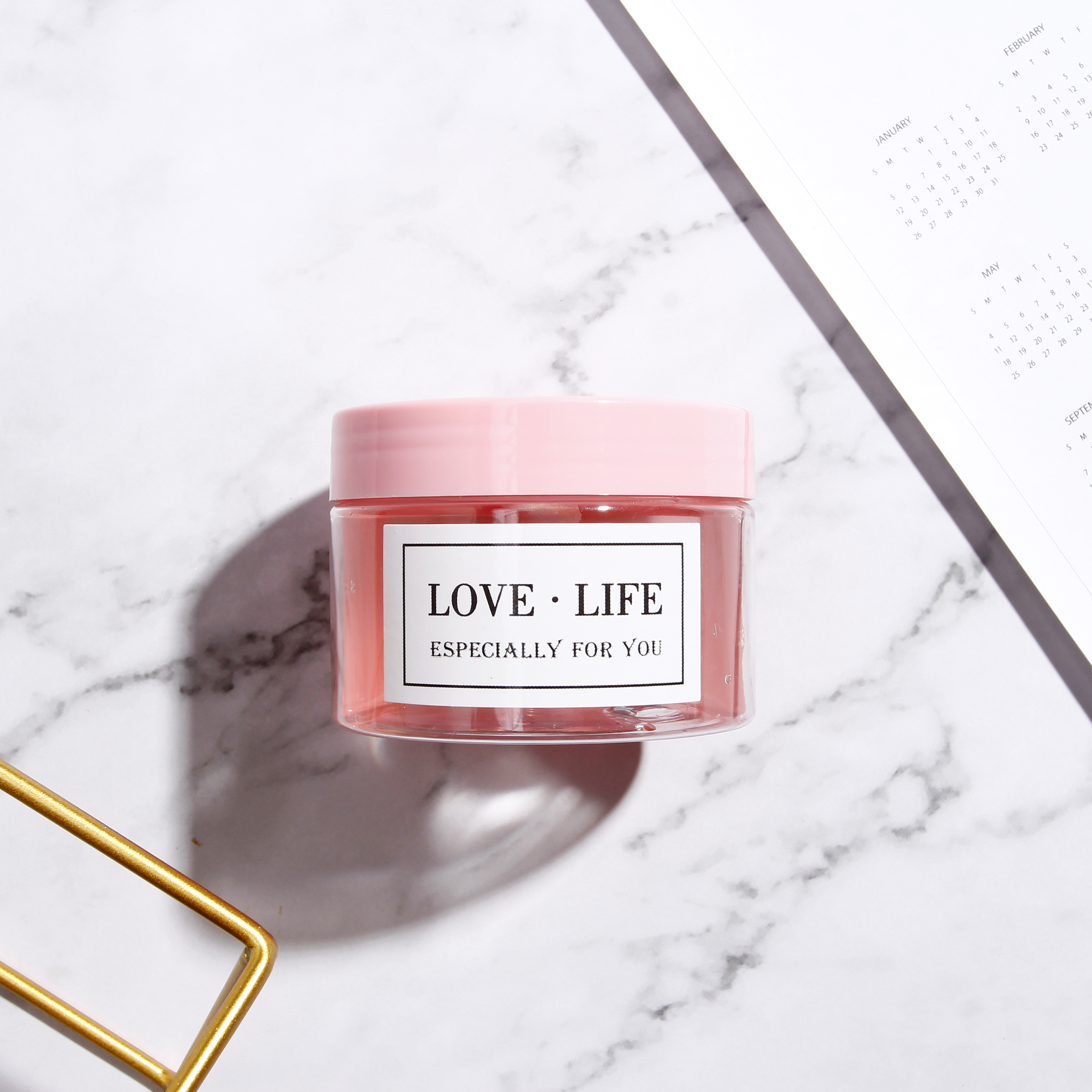 4oz 120ml wide mouth Frosted Customized Pink Color Lotion Cream Jar Plastic Body Butter Scrub Packaging with screw lid