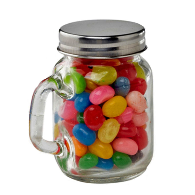 4oz 125ml clear high flint mini candy jam sauce honey glass jar with handle and lid for wedding favor party