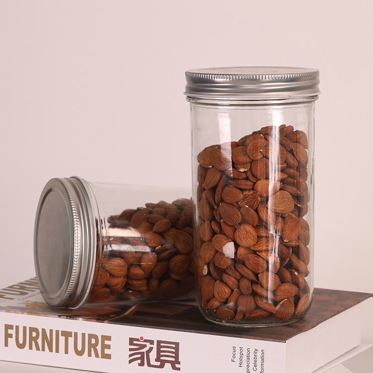 4oz 16oz Taper Shape Glass Mason Jar Wide Mouth Glass Canning Jar For Food Storage With Lids