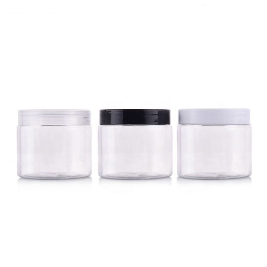 4oz 5oz 6oz 8oz 10oz 500ml Clear Refillable PET Plastic Jars for Ointment ,Lotion ,Bath Salt