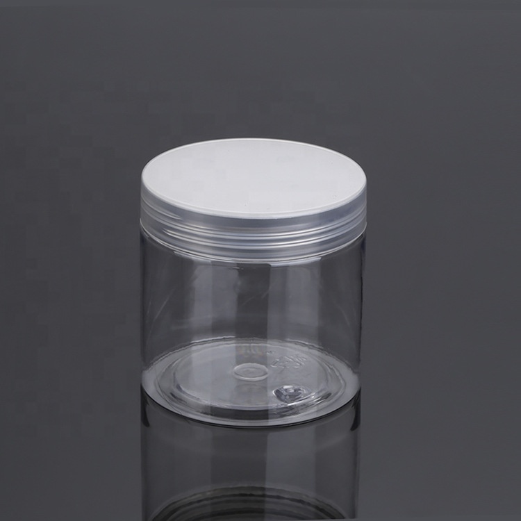 4oz 5oz 6oz 8oz 10oz 500ml Clear Refillable PET Plastic Jars for Ointment,Lotion,Bath Salt