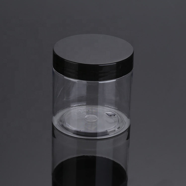 4oz 5oz 6oz 8oz 10oz 500ml Clear Refillable PET Plastic Jars for Ointment,Lotion,Bath Salt