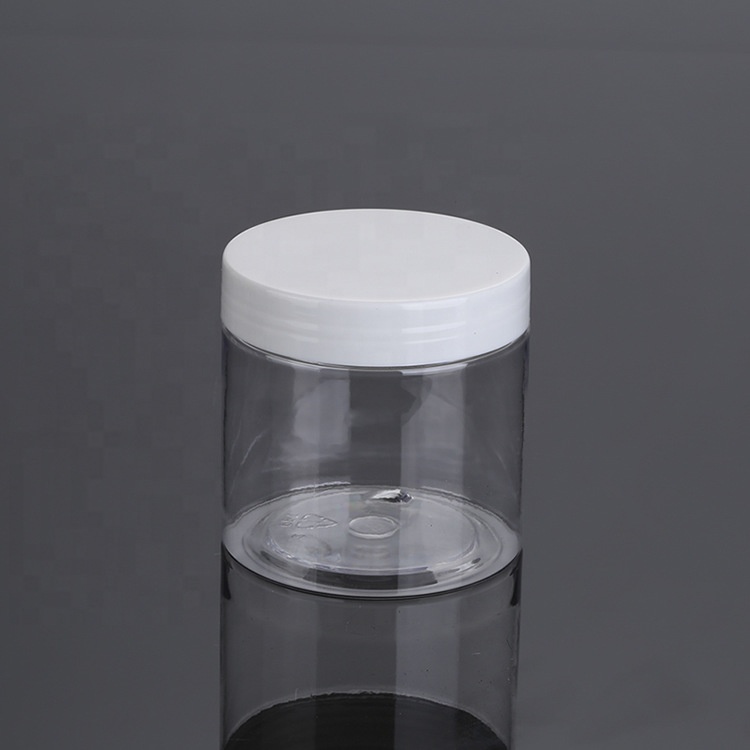 4oz 5oz 6oz 8oz 10oz 500ml Clear Refillable PET Plastic Jars for Ointment,Lotion,Bath Salt
