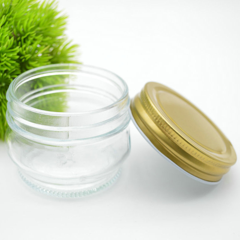 4oz 6oz 120ml 180ml Wide Mouth Glass Jars with Silver Metal Airtight Lids