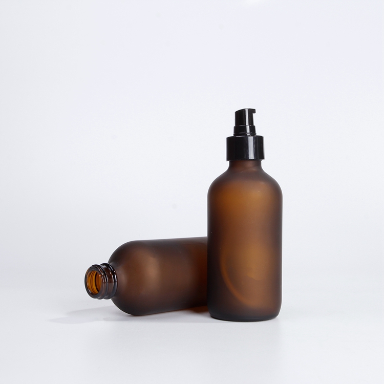 4oz 6oz 8oz 12oz Amber Frosted Round Bottles Empty Glass Bottle Spray Atomizer for Essential Oils Aromatherapy Cosmetic