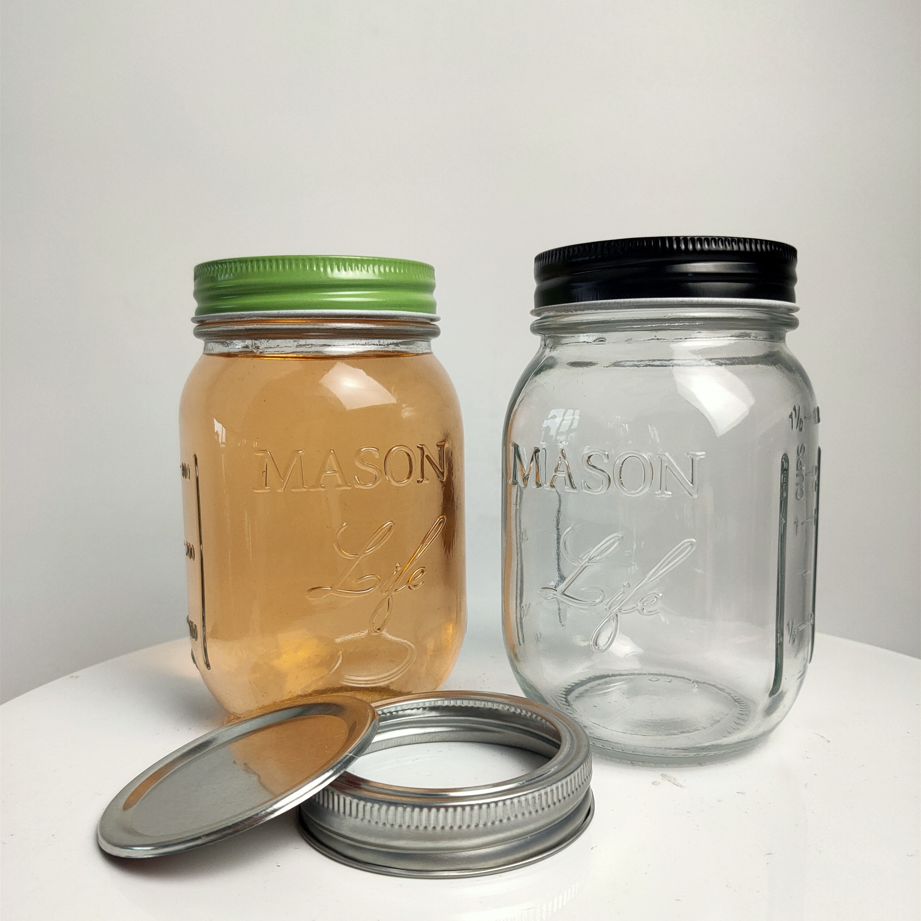4oz 8oz 10oz 12oz 16oz 20oz 24oz Empty Custom Wide Mouth Mason Glass Jars and Bottles with Straw Lid