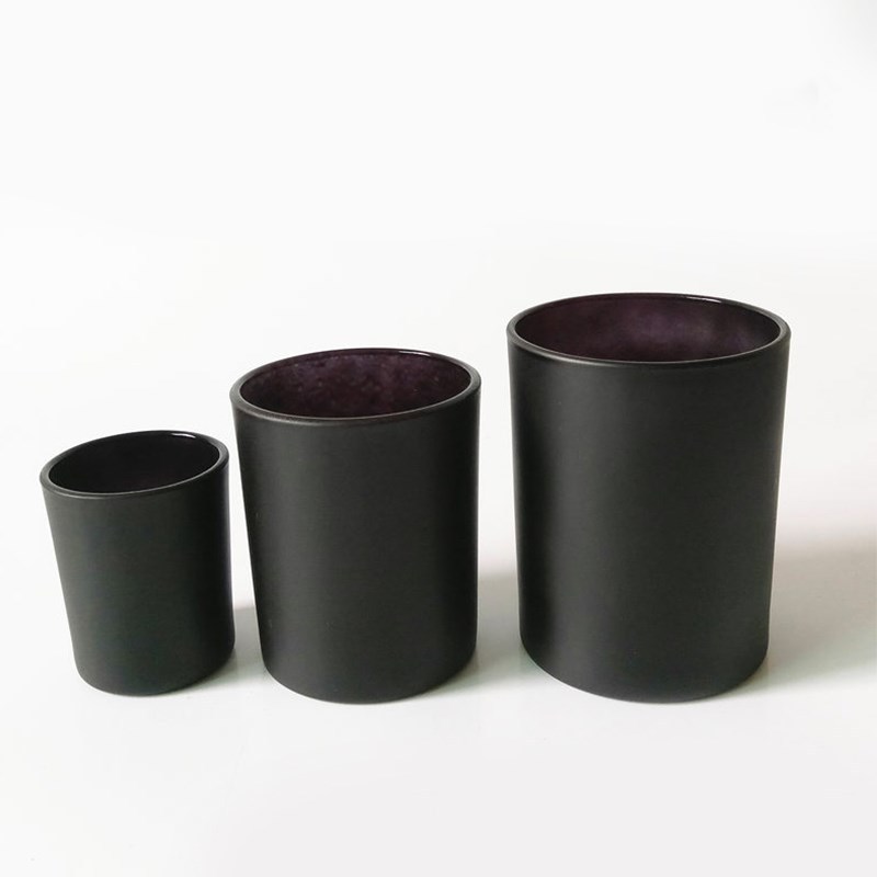 4oz 8oz 10oz 14oz white black frosted Glass candle Jars With wooden lid for scented candle