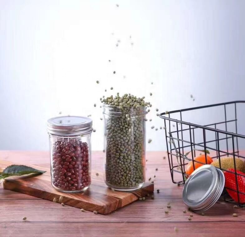 4oz 8oz 12oz 16oz 32oz 100ml 200ml 300ml 400ml 500ml glass mason jar food canning jam jar with metal lid