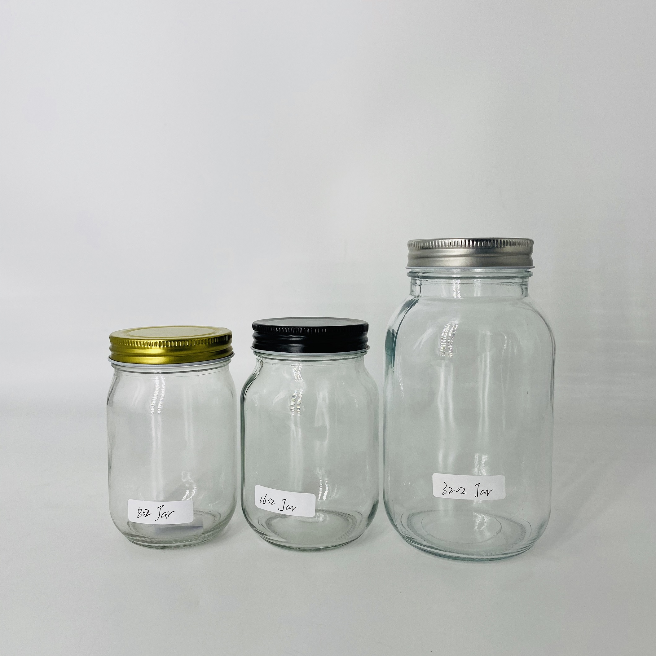 4oz 8oz 12oz 16oz 32oz width mouth glass jelly jar Hermetic jam mason jar with lids and bands