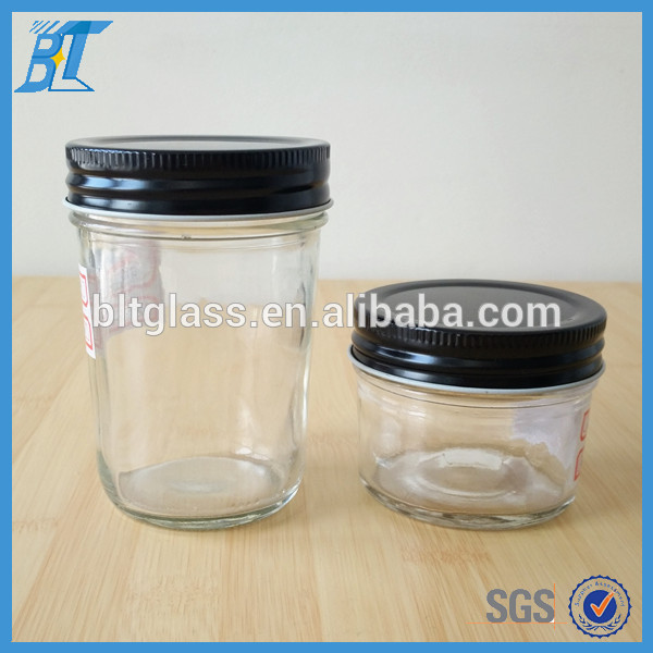4oz 8oz 12oz wide mouth mason jar, tapered Glass Jar for food canning