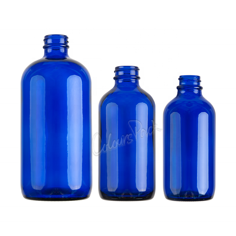 4oz 8oz 16oz 32oz empty green blue clear amber boston round glass bottle