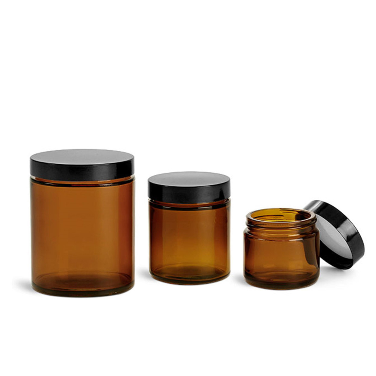 4oz 8oz 9oz Straight Sided Wide Mouth Amber Glass Jar for Cosmetics and candles