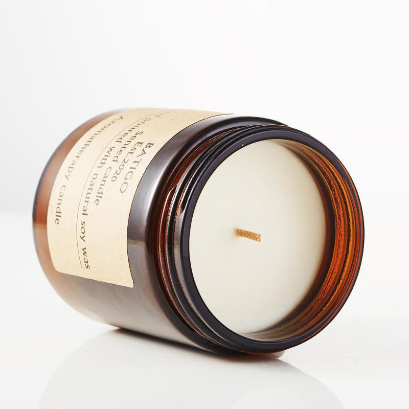 4oz 8oz Wholesale Amber Candle Jars With Lids