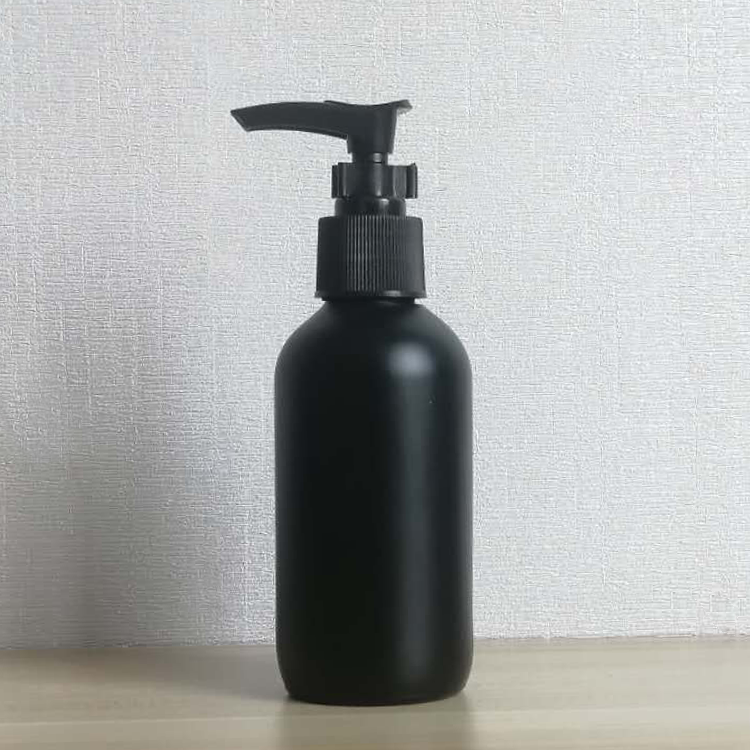 4oz 8oz frosted black glass pump lotion serum cosmetics glass bottle