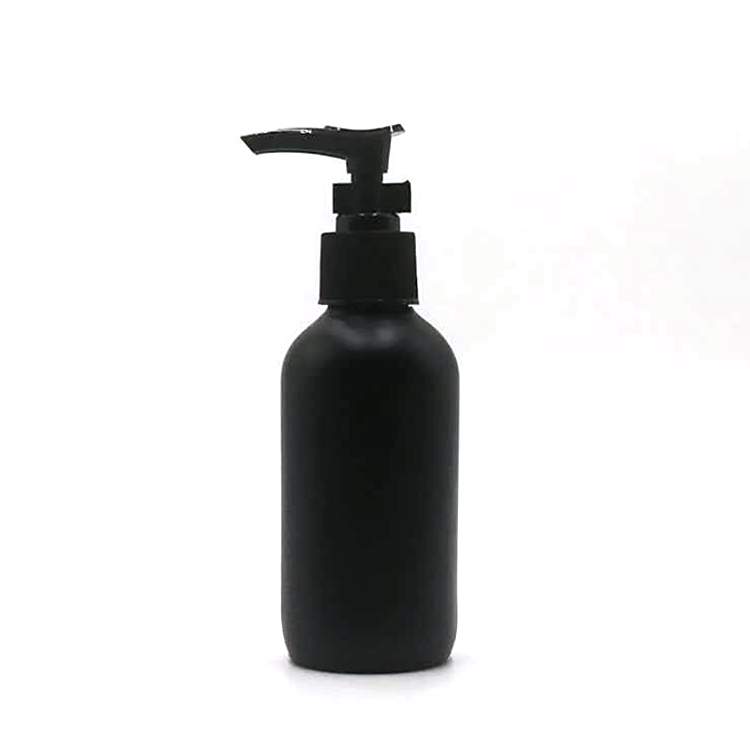 4oz 8oz frosted black glass pump lotion serum cosmetics glass bottle