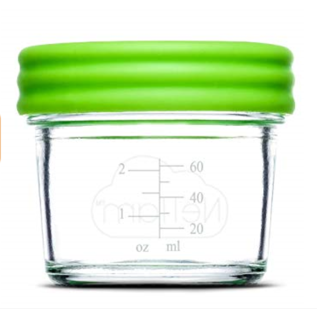 4oz, 8oz glass baby food storage containers with airtight lids