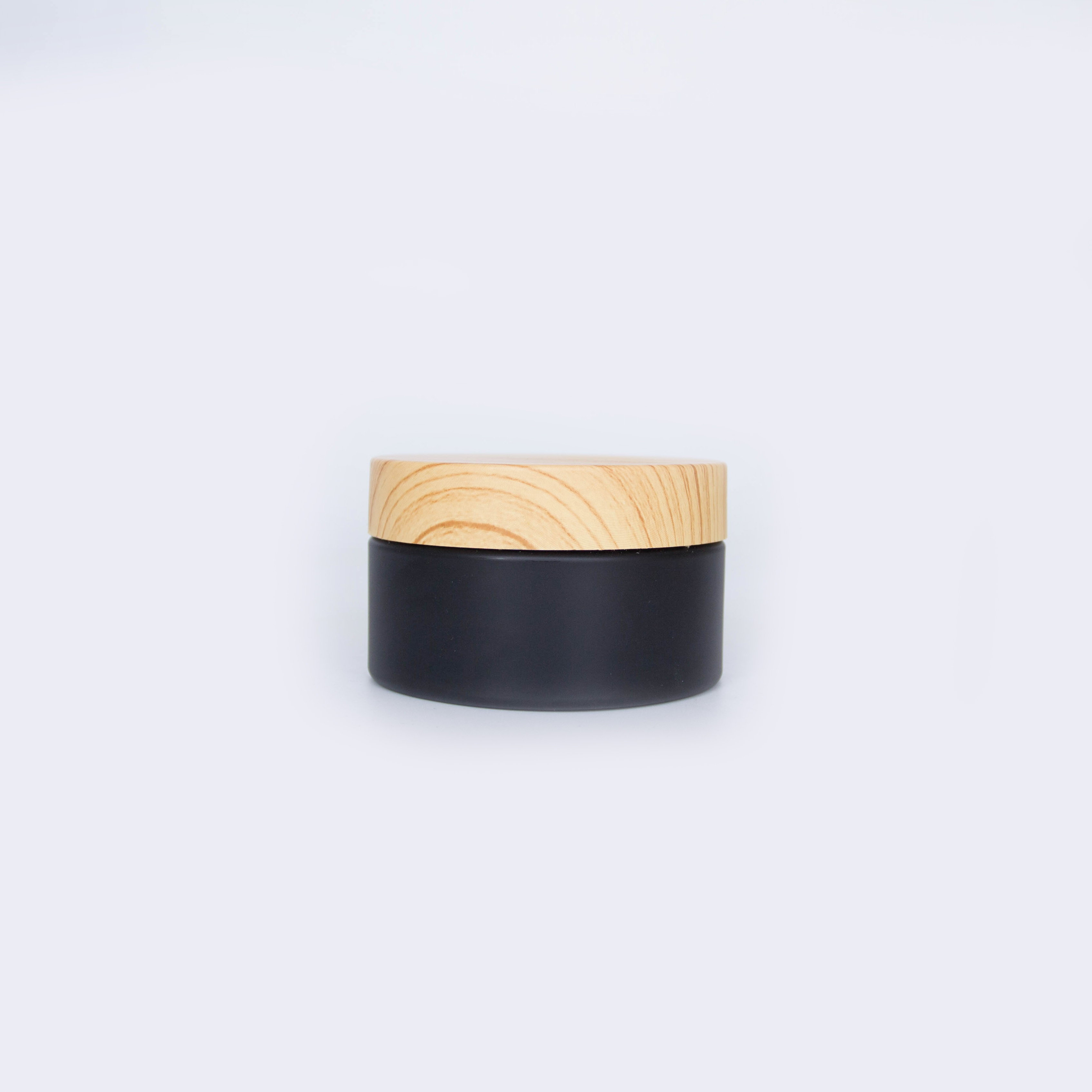 4oz 8oz plastic PET cosmetic packaging clear, black, blue or custom color cream jars with bamboo lid