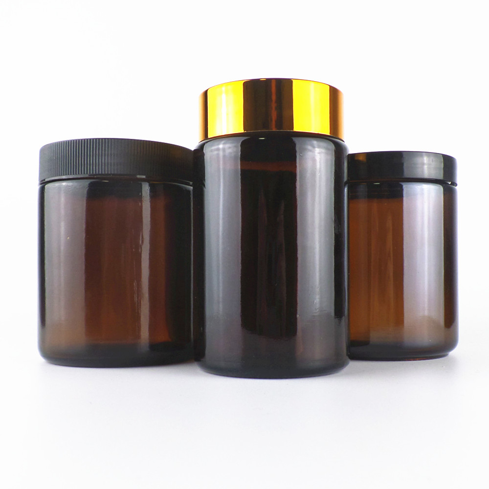 4oz 8oz wide mouth amber glass jar 50ml 60ml 120ml for cosmetic cream