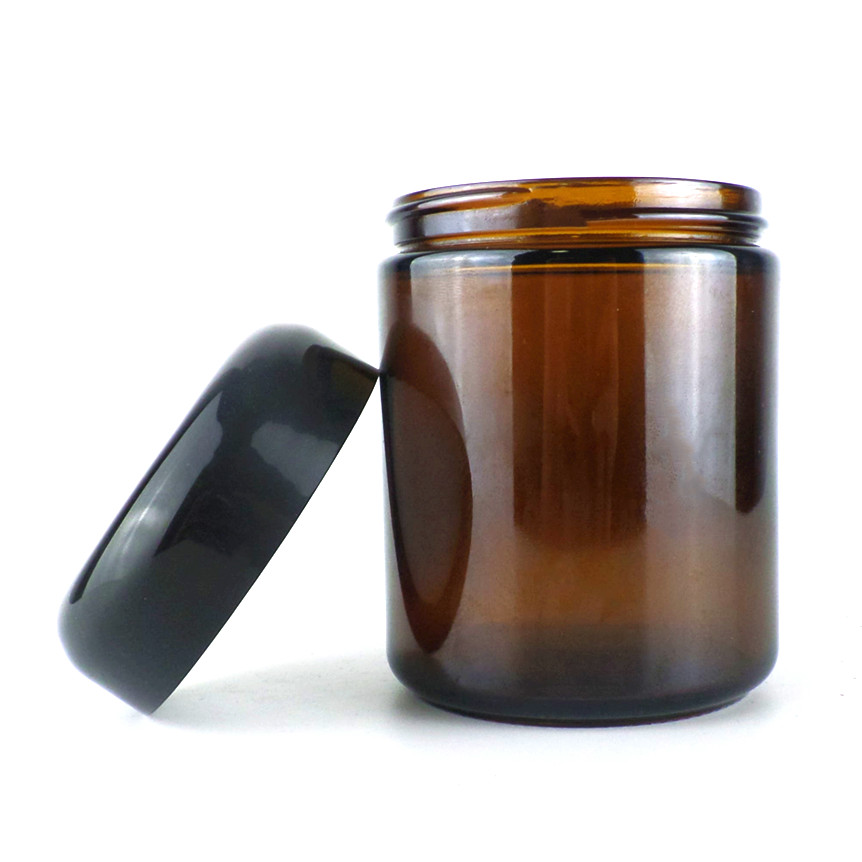 4oz 8oz wide mouth amber glass jar 50ml 60ml 120ml for cosmetic cream