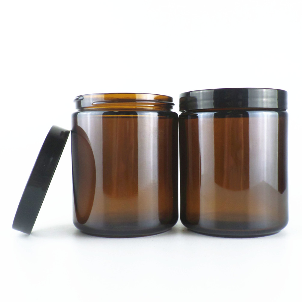4oz 8oz wide mouth amber glass jar 50ml 60ml 120ml for cosmetic cream
