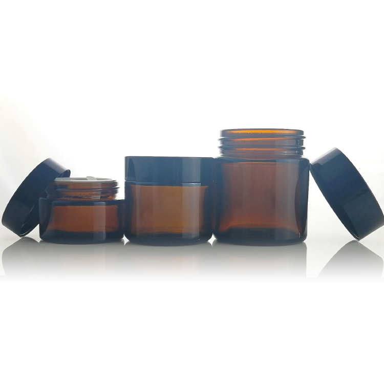 4oz 8oz wide mouth amber glass jar 50ml 60ml 120ml for cosmetic cream