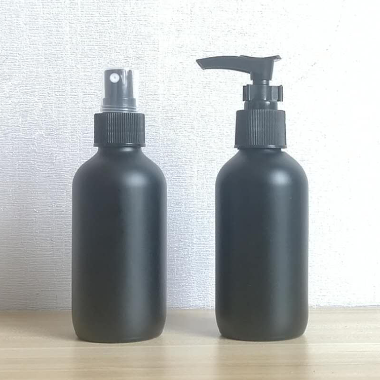 4oz 8oz16oz black frosted glass spray bottles 4oz for cosmetic liquid