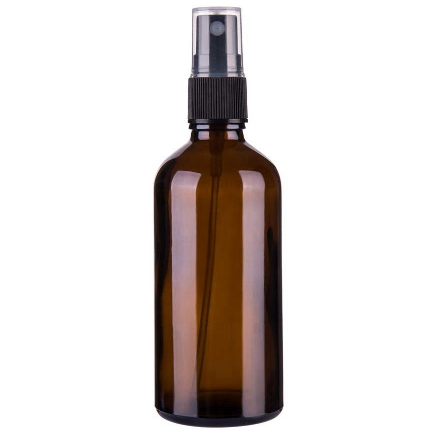 4oz Amber Glass Empty Small Fine Mist Spray Bottle  for Essential Oils
