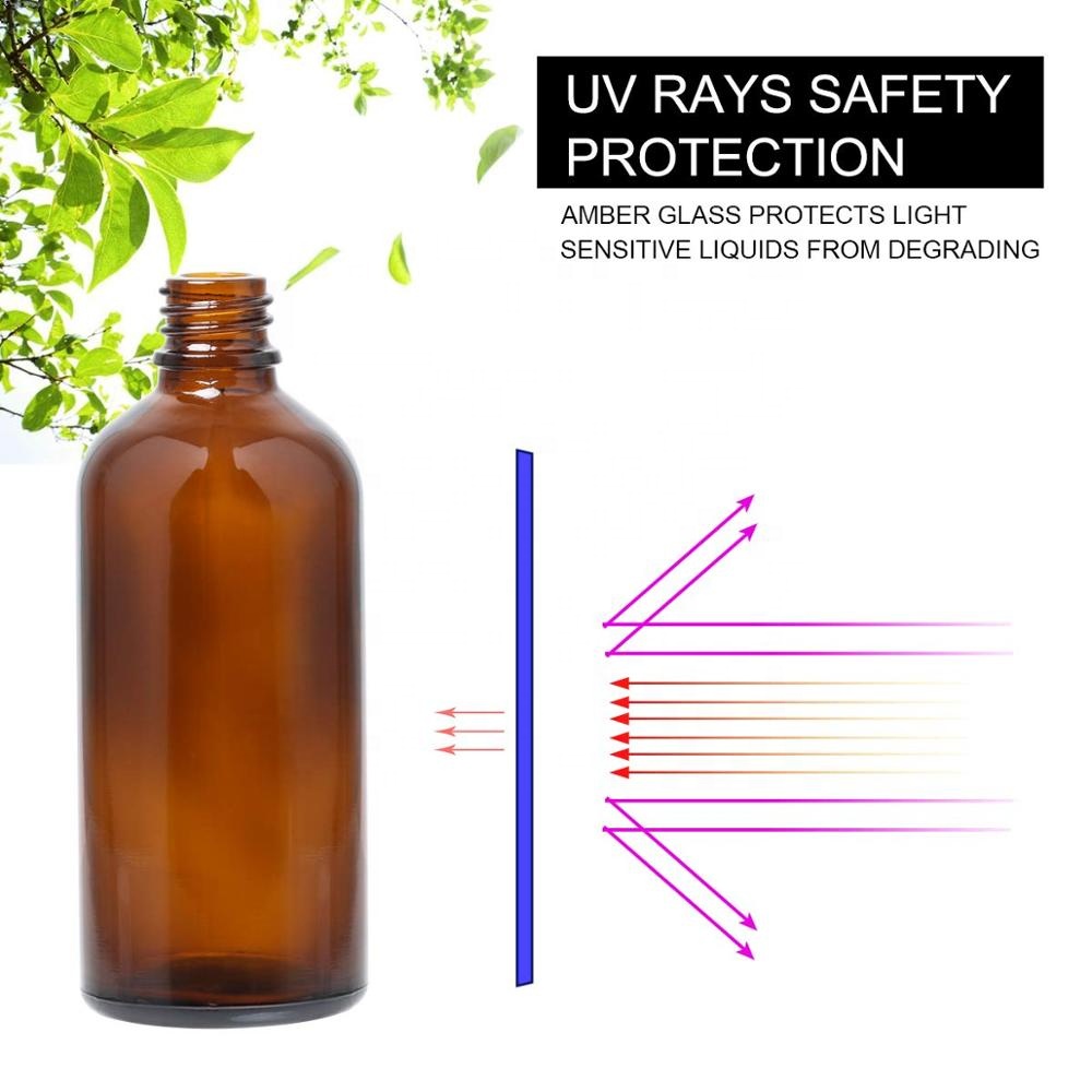 4oz Amber Glass Empty Small Fine Mist Spray Bottle for Essential Oils