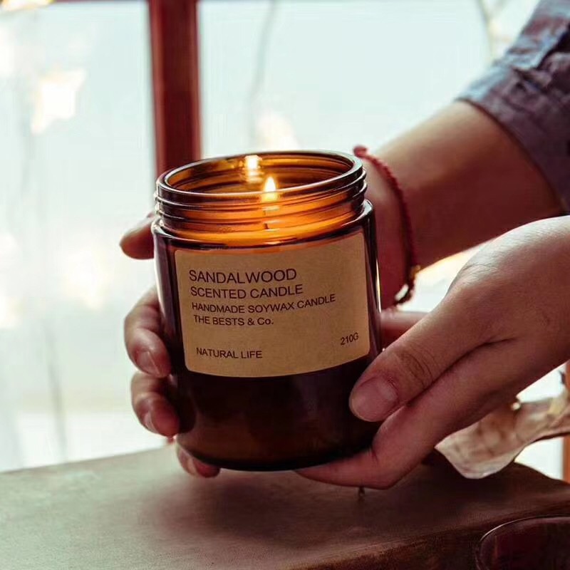 4oz Amber Round Glass Jars Containers Cosmetic Jar Candle Jars