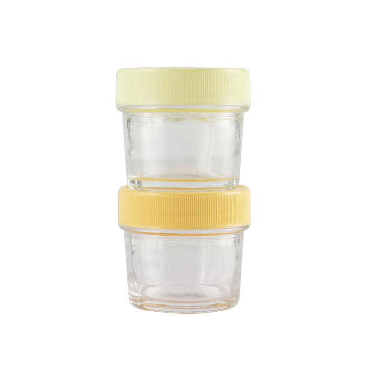 4oz Baby Food Storage Mason Glass Jar with Colorful Plastic Screw Lid
