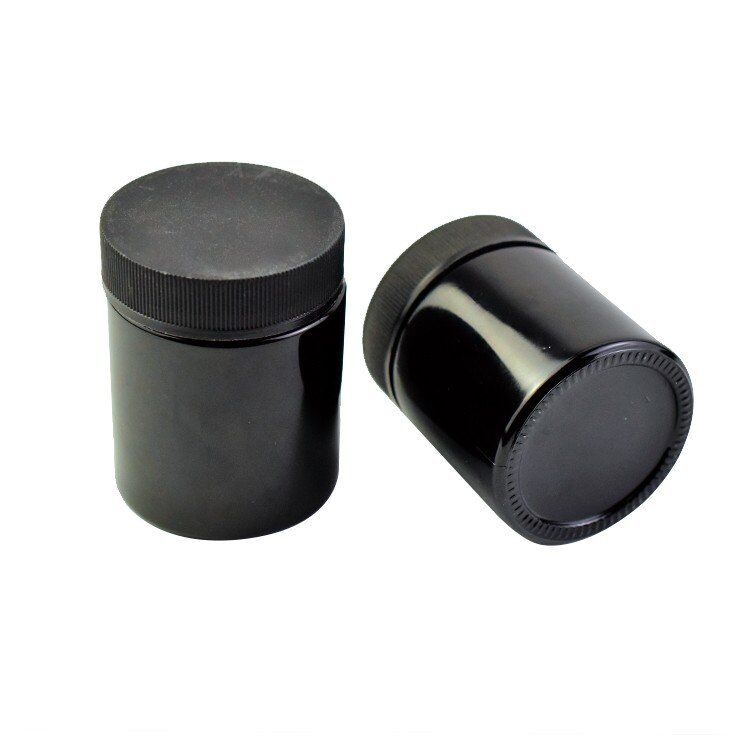 4oz Child resistant black glass jar with CR lid